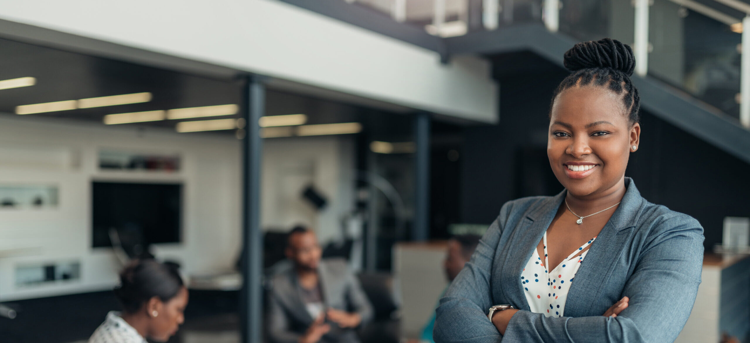 Professional woman in corporate office setting